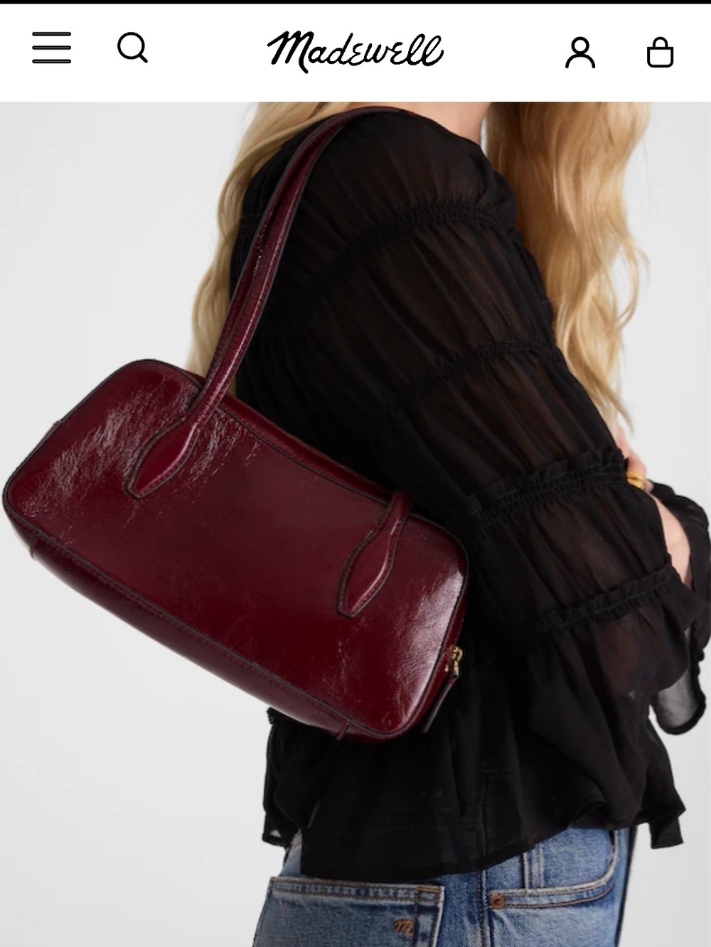 Madewell Burgundy Leather Shoulder Bag